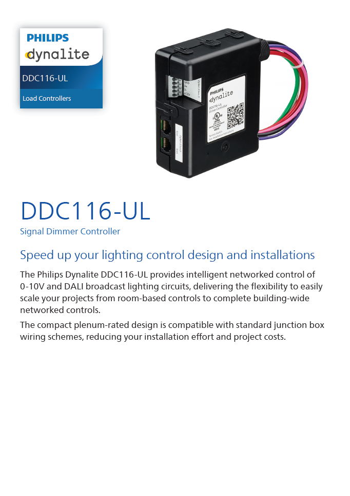 DDC116-UL Spec Sheet