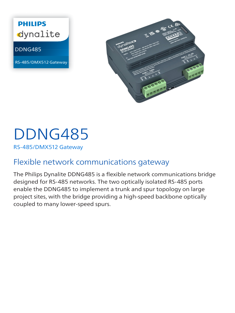 DDNG485 Spec Sheet