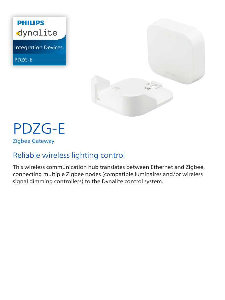 PDZG-E Spec Sheet