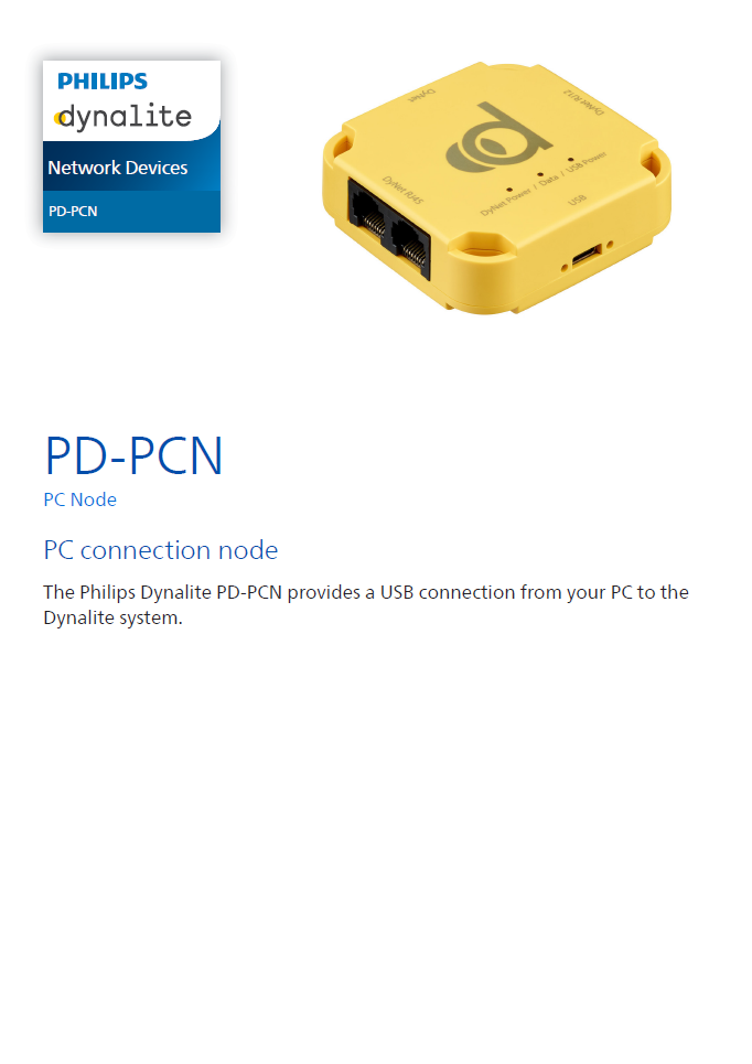 PD-PCN Spec Sheet